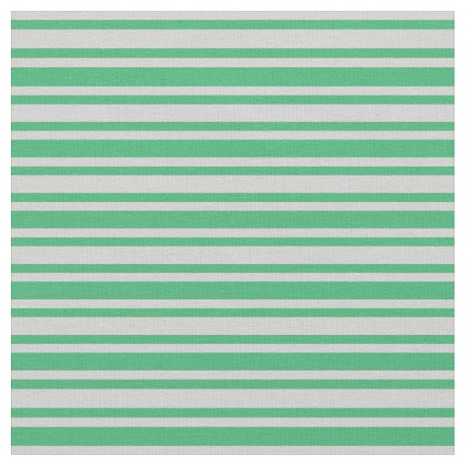 Sea Green & Light Gray Lines/Stripes Pattern Fabric