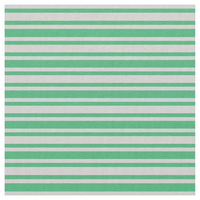 Sea Green & Light Gray Lines/Stripes Pattern Fabric (Close Up)