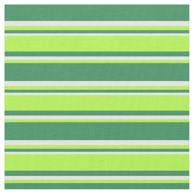 Sea Green, Light Green, and White Lines Fabric (Close Up)
