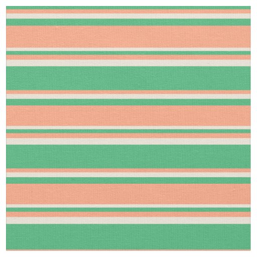 Sea Green, Light Salmon, and Bisque Pattern Fabric