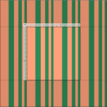 [ Thumbnail: Sea Green & Light Salmon Colored Stripes Fabric ]