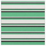 [ Thumbnail: Sea Green, Light Yellow, and Black Lined Pattern Fabric ]