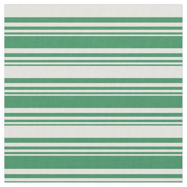 Sea Green & Light Yellow Stripes/Lines Pattern Fabric (Close Up)