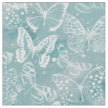 Sea Green Marble Butterflies Fabric