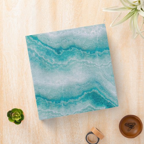 Sea Green Marble Texture 3 Ring Binder