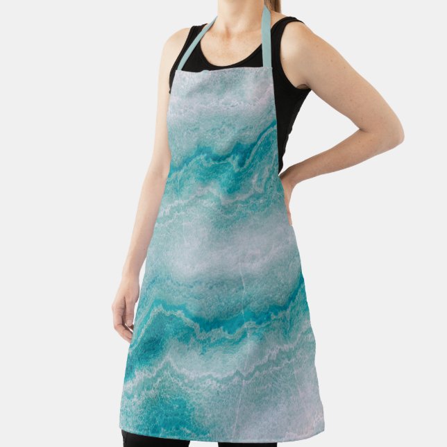 Sea Green Marble Texture Apron (Insitu)