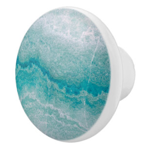 Sea Green Marble Texture Ceramic Knob