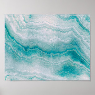 Sea Green Marble Texture Poster