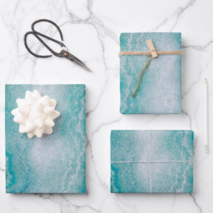 Sea Green Marble Texture Wrapping Paper Sheets