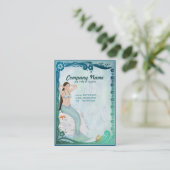 Sea Green Mermaid Fantasy Business Card (Standing Front)
