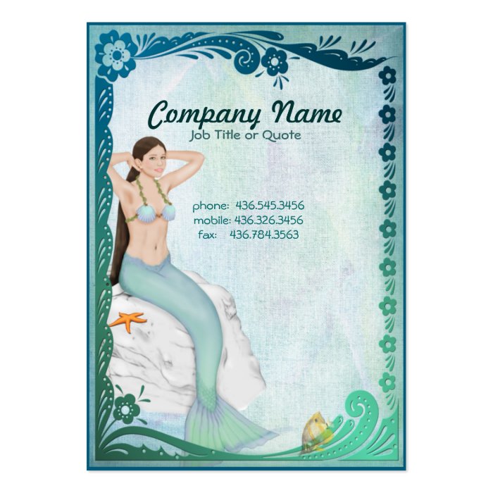 Sea Green Mermaid Fantasy Business Cards