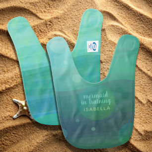 Sea Green Mermaid in Training Double Side Baby Bib