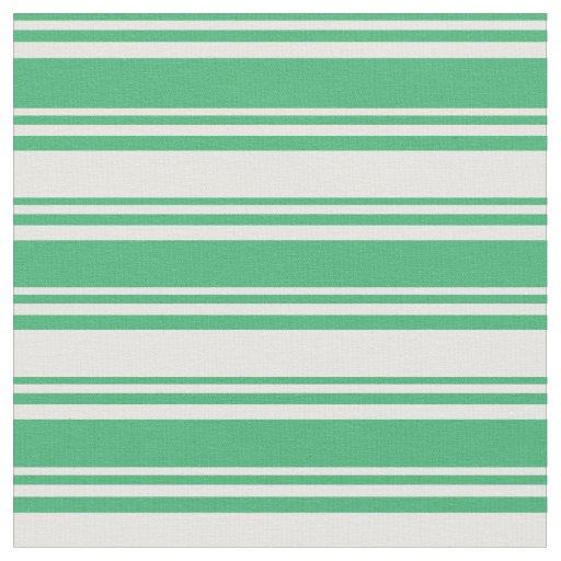 Sea Green & Mint Cream Lines/Stripes Pattern Fabric