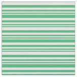 [ Thumbnail: Sea Green & Mint Cream Pattern Fabric ]