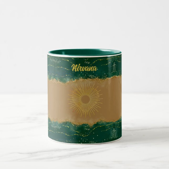 Sea Green Nirvana Two-Tone Coffee Mug (Center)