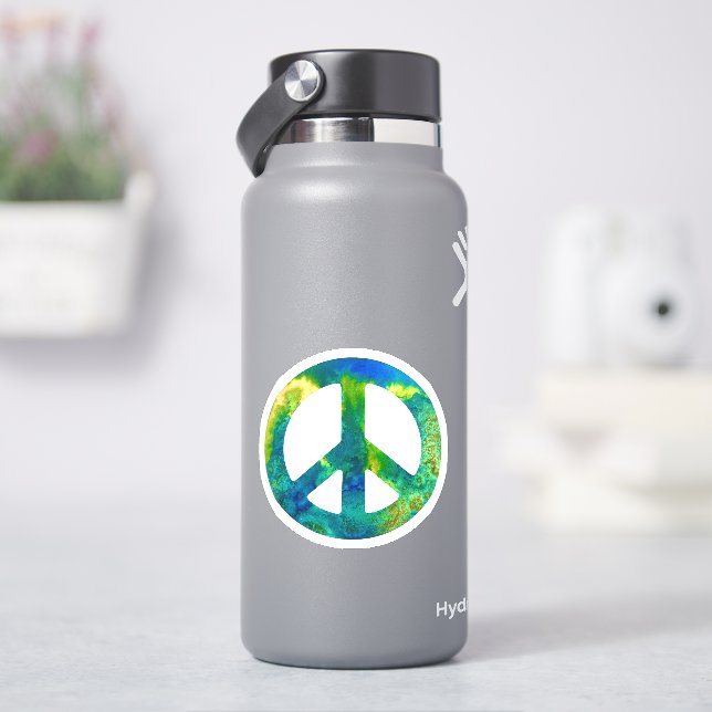 Sea Green Peace Sign Sticker (HydroFlask)