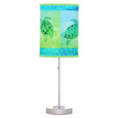 Sea Green Pebble Turtle Table Lamp (Front)