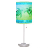 Sea Green Pebble Turtle Table Lamp (Left)