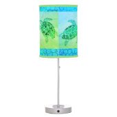 Sea Green Pebble Turtle Table Lamp (Back)
