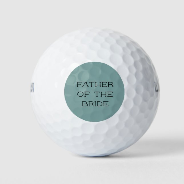 Sea Green Personalized Father of the Bride Golf Balls (Front)