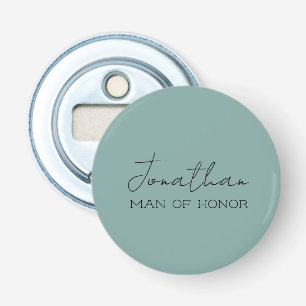 Sea Green Personalized Man of Honor Bottle Opener
