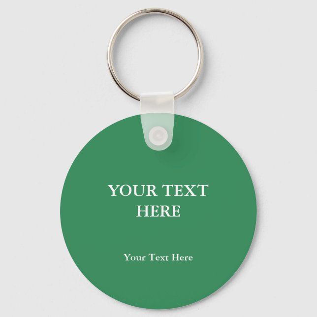 Sea Green Plain Elegant Modern Minimalist Keychain (Front)