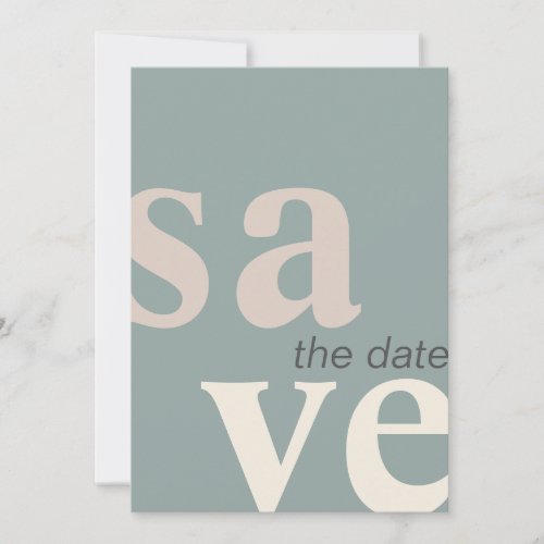Sea Green Porcelain Save The Date Card