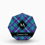 Sea Green, Purple and Blue Tartan Acrylic Award<br><div class="desc">Sea green,  purple and blue tartan design. Seamless pattern. Custom text and monogram.</div>