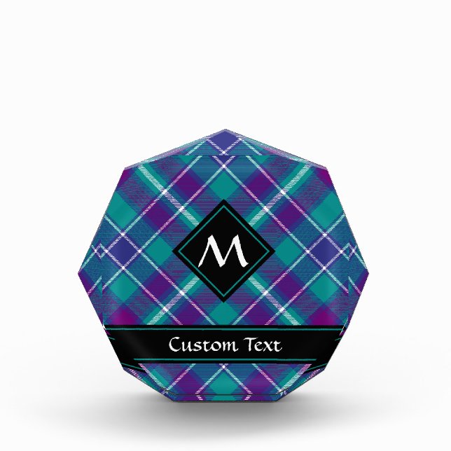 Sea Green, Purple and Blue Tartan Acrylic Award (Front)