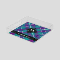 Sea Green, Purple and Blue Tartan Acrylic Tray