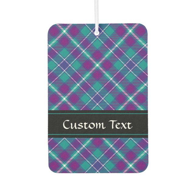 Sea Green, Purple and Blue Tartan Air Freshener (Front)