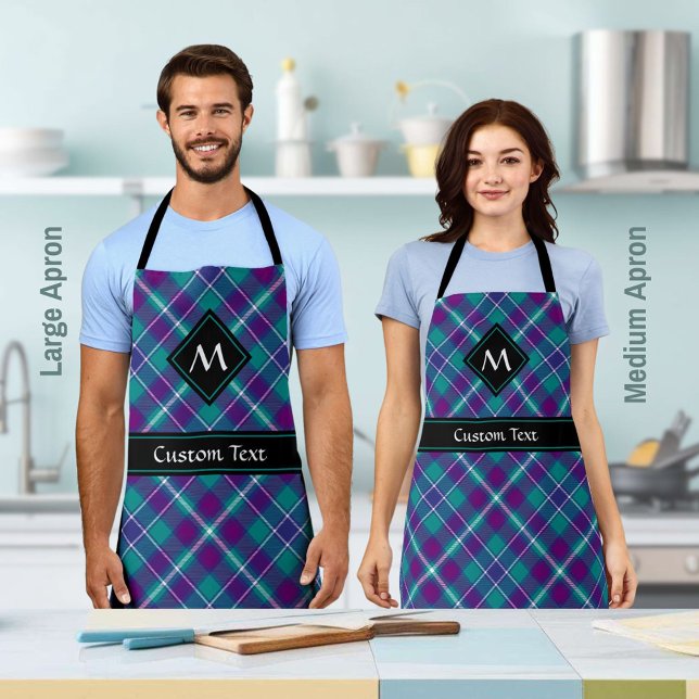 Sea Green, Purple and Blue Tartan Apron (Creator Uploaded)