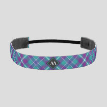 Sea Green, Purple and Blue Tartan Athletic Headband