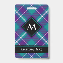 Sea Green, Purple and Blue Tartan Badge