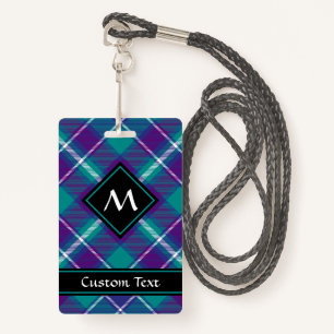 Sea Green, Purple and Blue Tartan Badge