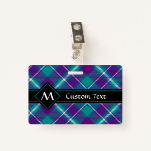 Sea Green, Purple and Blue Tartan Badge