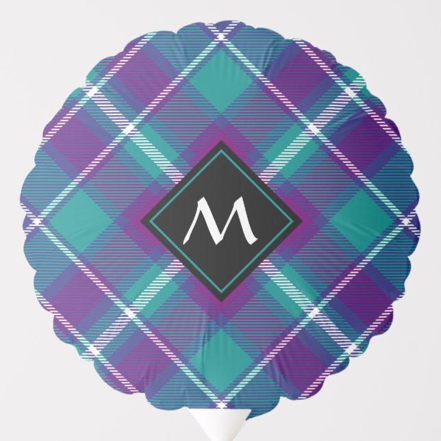Sea Green, Purple and Blue Tartan Balloon (Front)