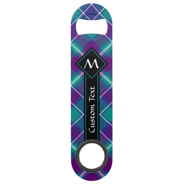 Sea Green, Purple and Blue Tartan Bar Key (Front)