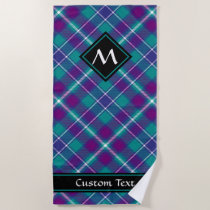 Sea Green, Purple and Blue Tartan Beach Towel