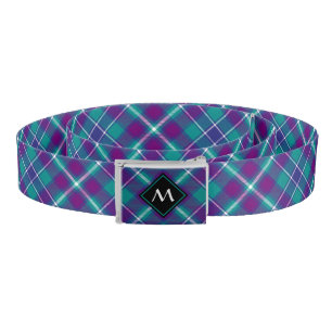 Sea Green, Purple and Blue Tartan Belt