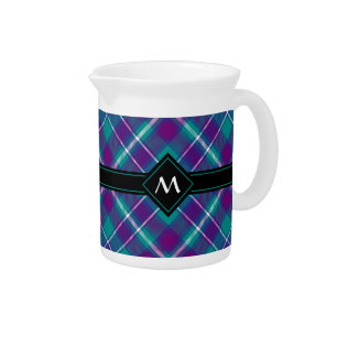 Sea Green, Purple and Blue Tartan Beverage Pitcher