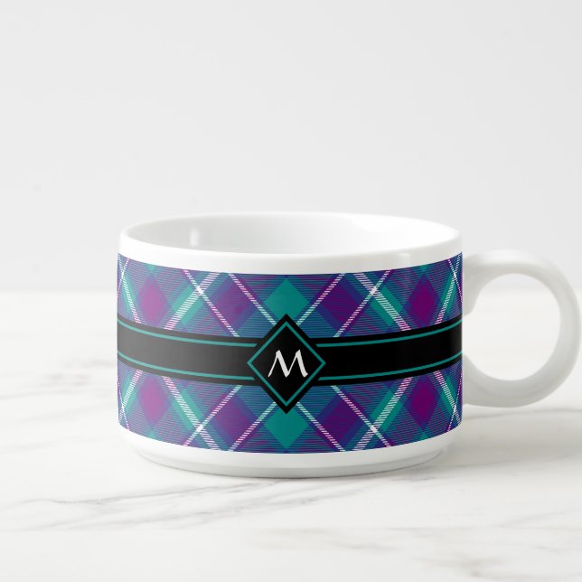 Sea Green, Purple and Blue Tartan Bowl (Left)