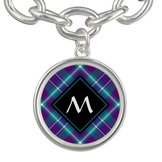 Sea Green, Purple and Blue Tartan Bracelet (Design)