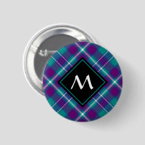 Sea Green, Purple and Blue Tartan Button