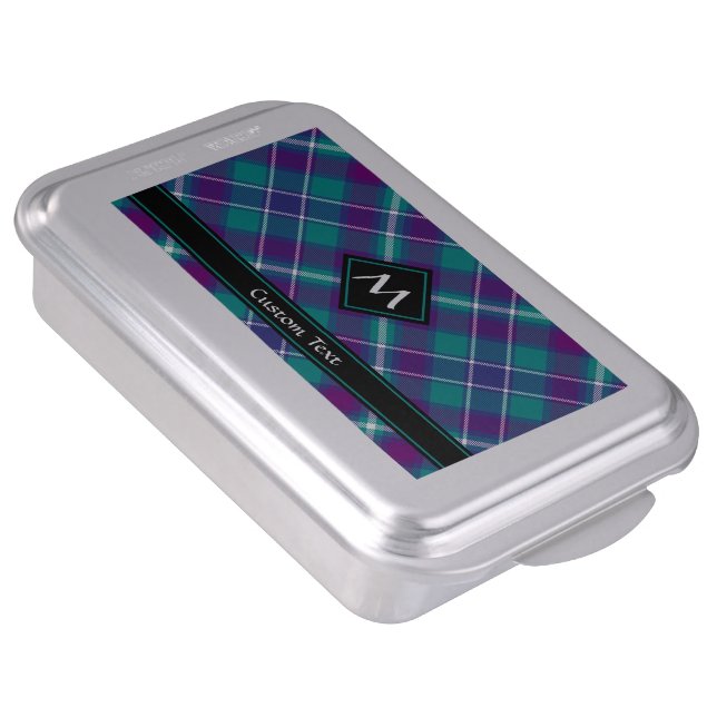 Sea Green, Purple and Blue Tartan Cake Pan (Side)