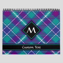 Sea Green, Purple and Blue Tartan Calendar