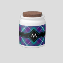 Sea Green, Purple and Blue Tartan Candy Jar