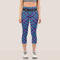 Sea Green, Purple and Blue Tartan Capri Leggings