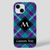Sea Green, Purple and Blue Tartan iPhone 15 Case