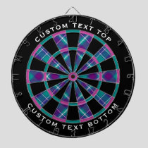 Sea Green, Purple and Blue Tartan Dart Board